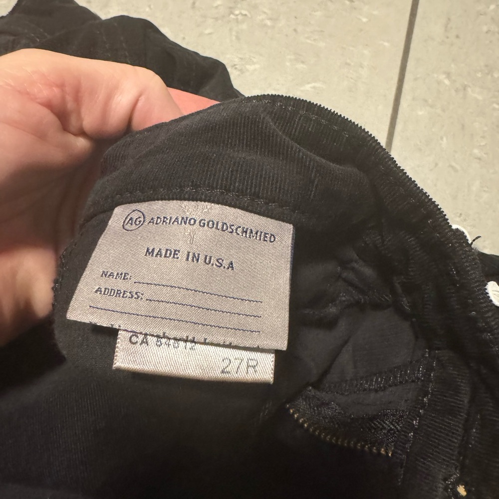 AG Adriano Goldschmied Super Skinny Black (fine corduroy) Jeans - Picture 4 of 4